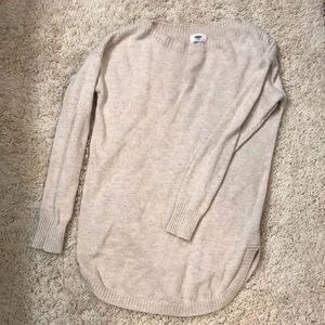 Cream tunic length sweater
